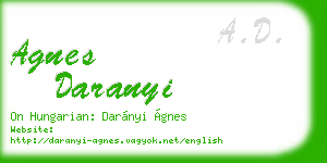 agnes daranyi business card